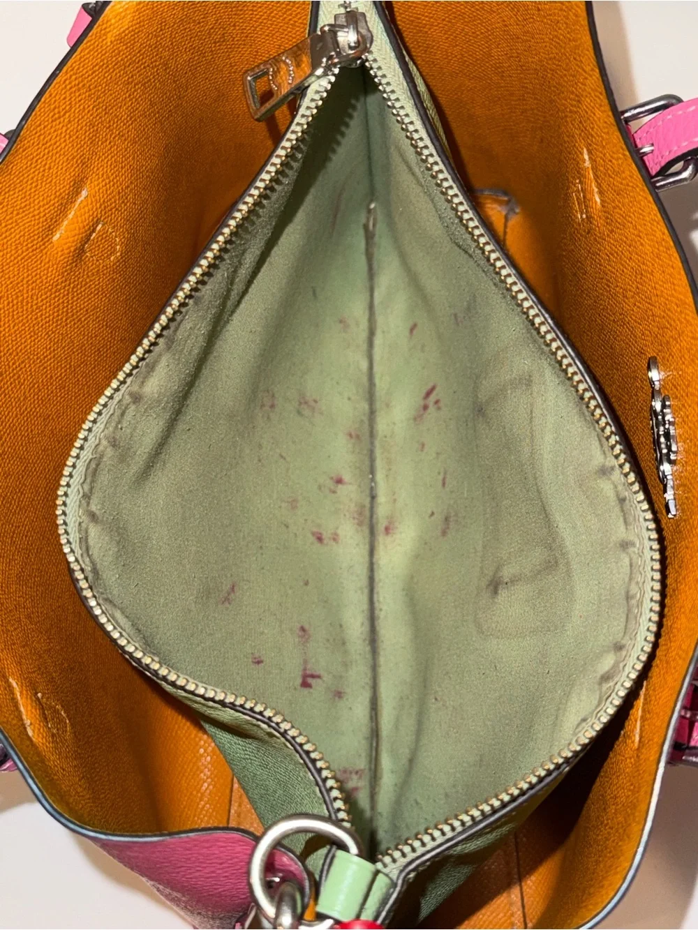 Coach Pink Leather Mollie Tote Purse with Crossbody Strap